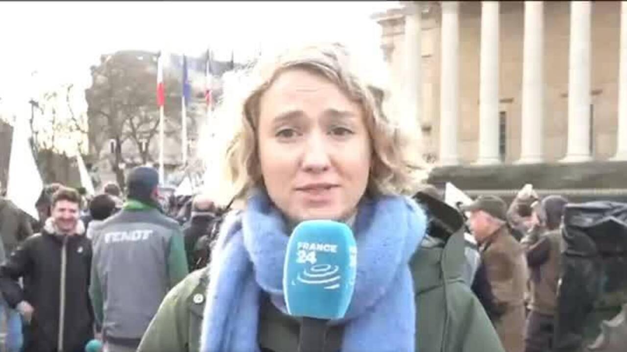 Hundreds of farmers protest outside French parliament - France 24
